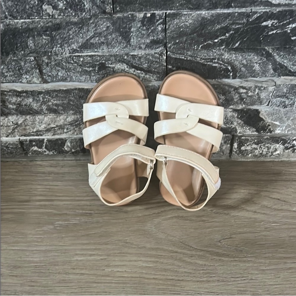 Dream Pairs Cream Sandals Minimalist Design with Velcro‎ Straps
